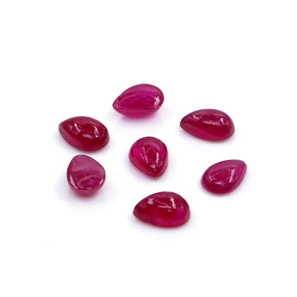 Natural Bangkok Ruby Calibrated Cabochon Pears | 3x5mm & 4x6mm