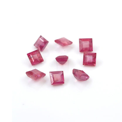 Natural Bangkok Ruby Calibrated Squares | 6mm & 7mm