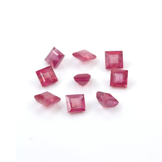Natural Bangkok Ruby Calibrated Squares | 6mm & 7mm