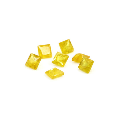 Natural Untreated Yellow Sapphire Calibrated Squares | 4mm