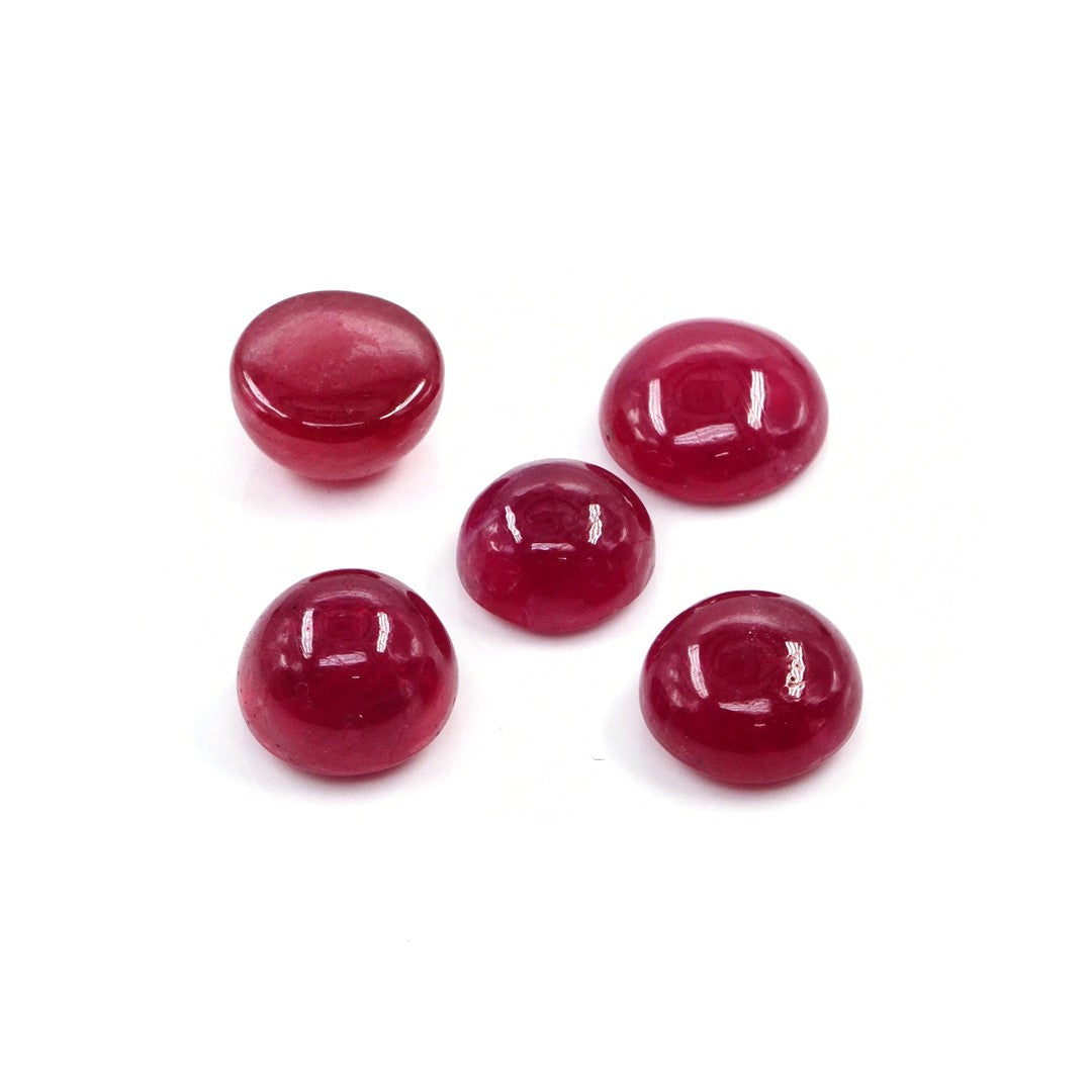 Natural Bangkok Ruby Calibrated Cabochon Rounds | 9mm & 10mm