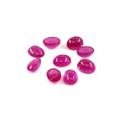 Natural Bangkok Ruby Calibrated Cabochon Ovals | 5x7mm & 6x8mm