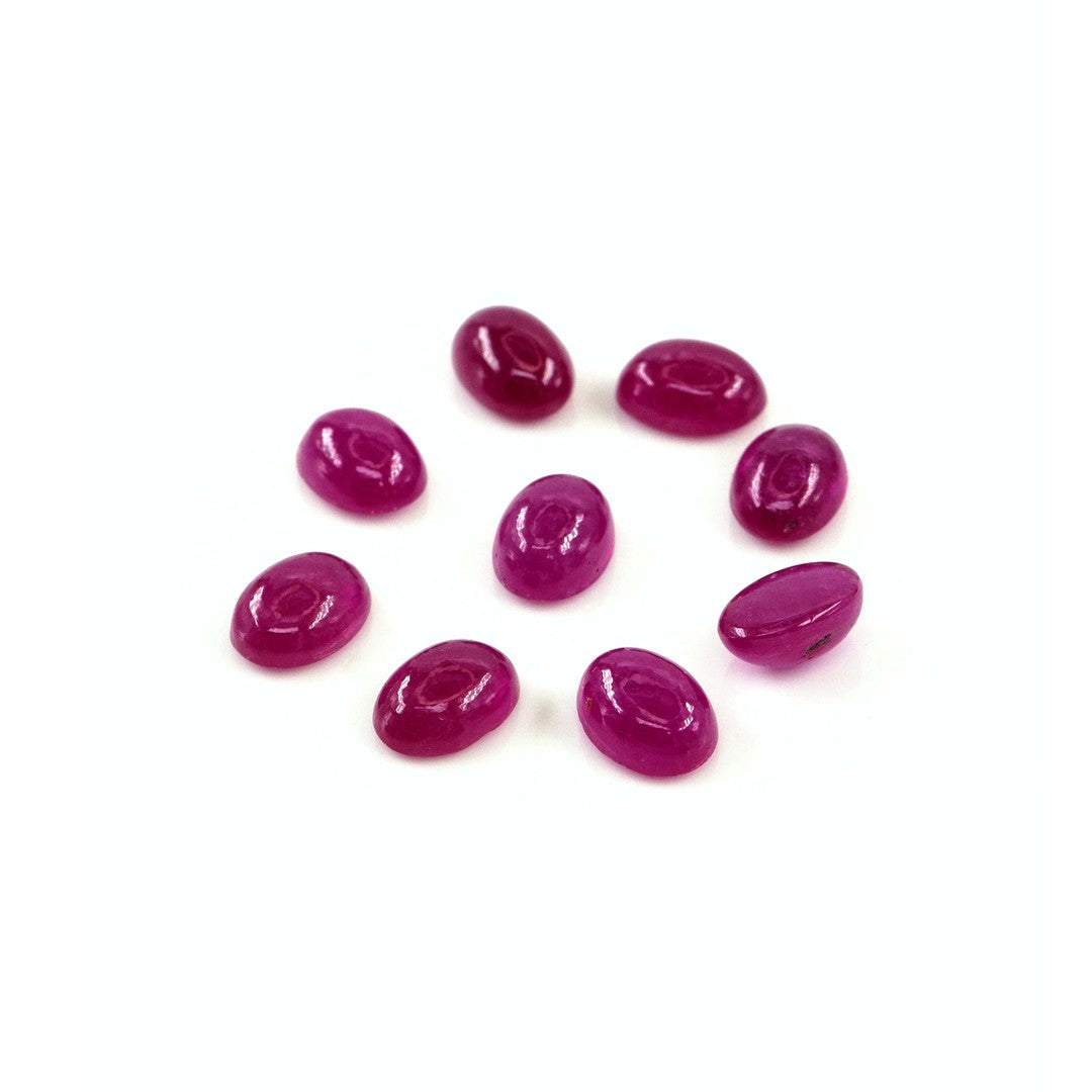 Natural Bangkok Ruby Calibrated Cabochon Ovals | 5x7mm & 6x8mm