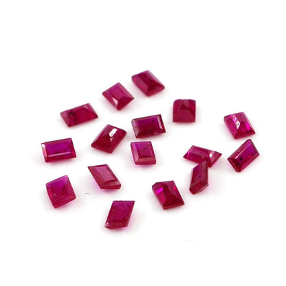 Natural Untreated Mozambique Ruby Calibrated Baguettes | 2x3mm & 3x4mm