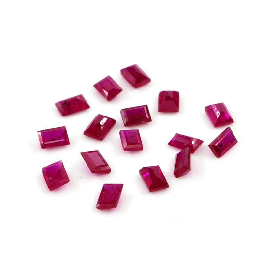 Natural Untreated Mozambique Ruby Calibrated Baguettes | 2x3mm & 3x4mm
