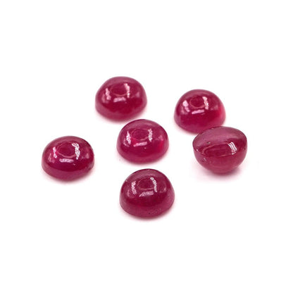 Natural Bangkok Ruby Calibrated Cabochon Rounds | 5mm & 6mm