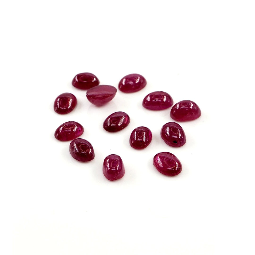 Natural Bangkok Ruby Calibrated Cabochon Ovals | 3x5mm & 4x6mm
