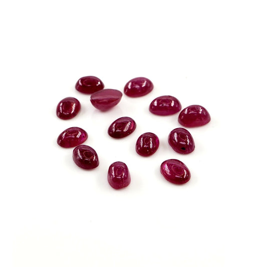 Natural Bangkok Ruby Calibrated Cabochon Ovals | 3x5mm & 4x6mm