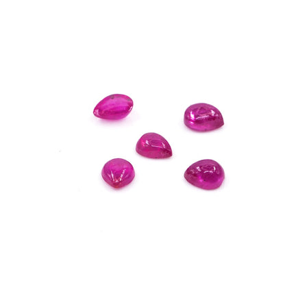 Natural Bangkok Ruby Calibrated Cabochon Pears | 3x5mm & 4x5mm