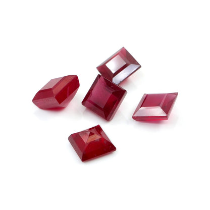 Natural Bangkok Ruby Calibrated Squares | 8mm & 9mm