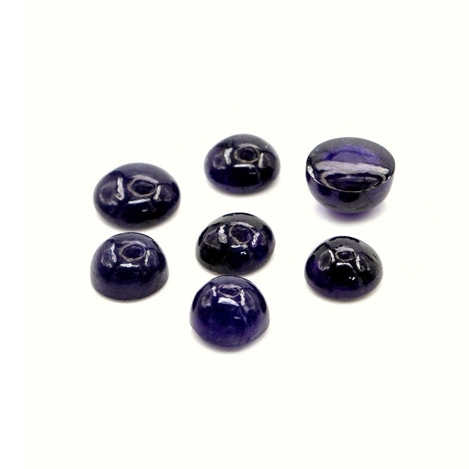 Natural Bangkok Blue Sapphire Calibrated Cabochon Rounds | 7mm & 8mm