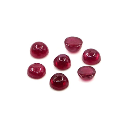 Natural Bangkok Ruby Calibrated Cabochon Rounds | 5mm & 6mm