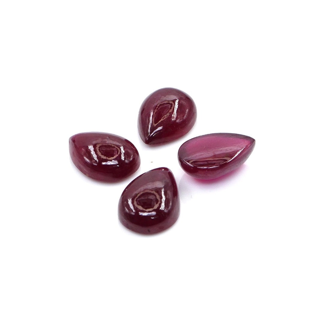 Natural Bangkok Ruby Calibrated Cabochon Pears | 7x9mm & 8x10mm