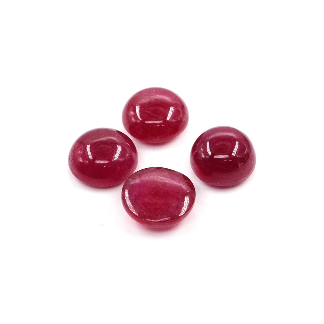 Natural Bangkok Ruby Calibrated Cabochon Rounds | 11mm & 12mm