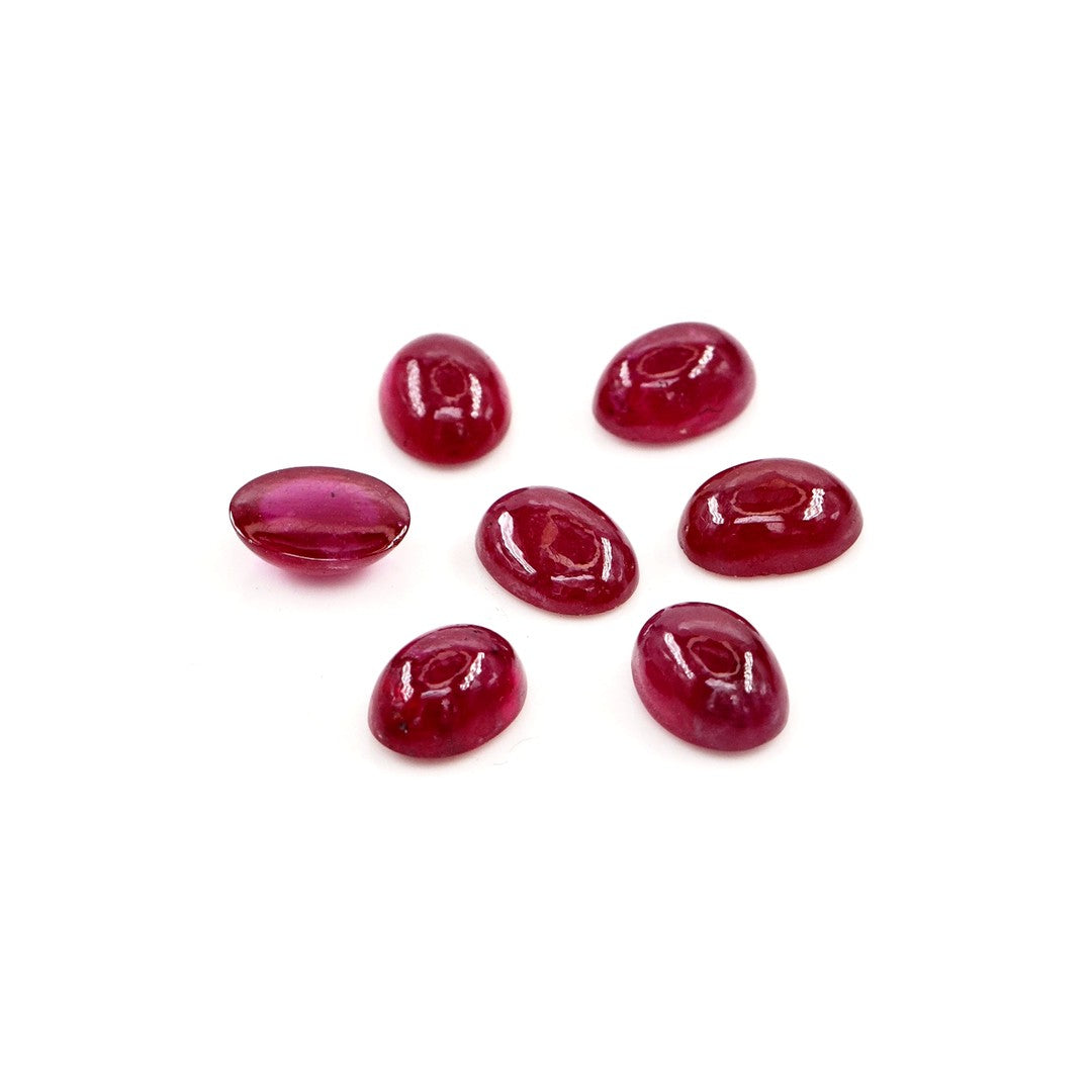 Natural Bangkok Ruby Calibrated Cabochon Ovals | 5x7mm & 6x8mm