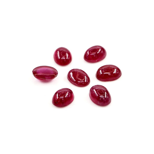 Natural Bangkok Ruby Calibrated Cabochon Ovals | 5x7mm & 6x8mm