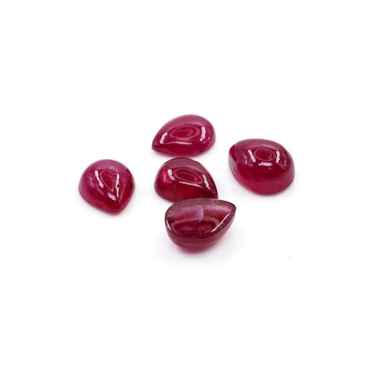 Natural Bangkok Ruby Calibrated Cabochon Pears | 7x9mm & 8x10mm