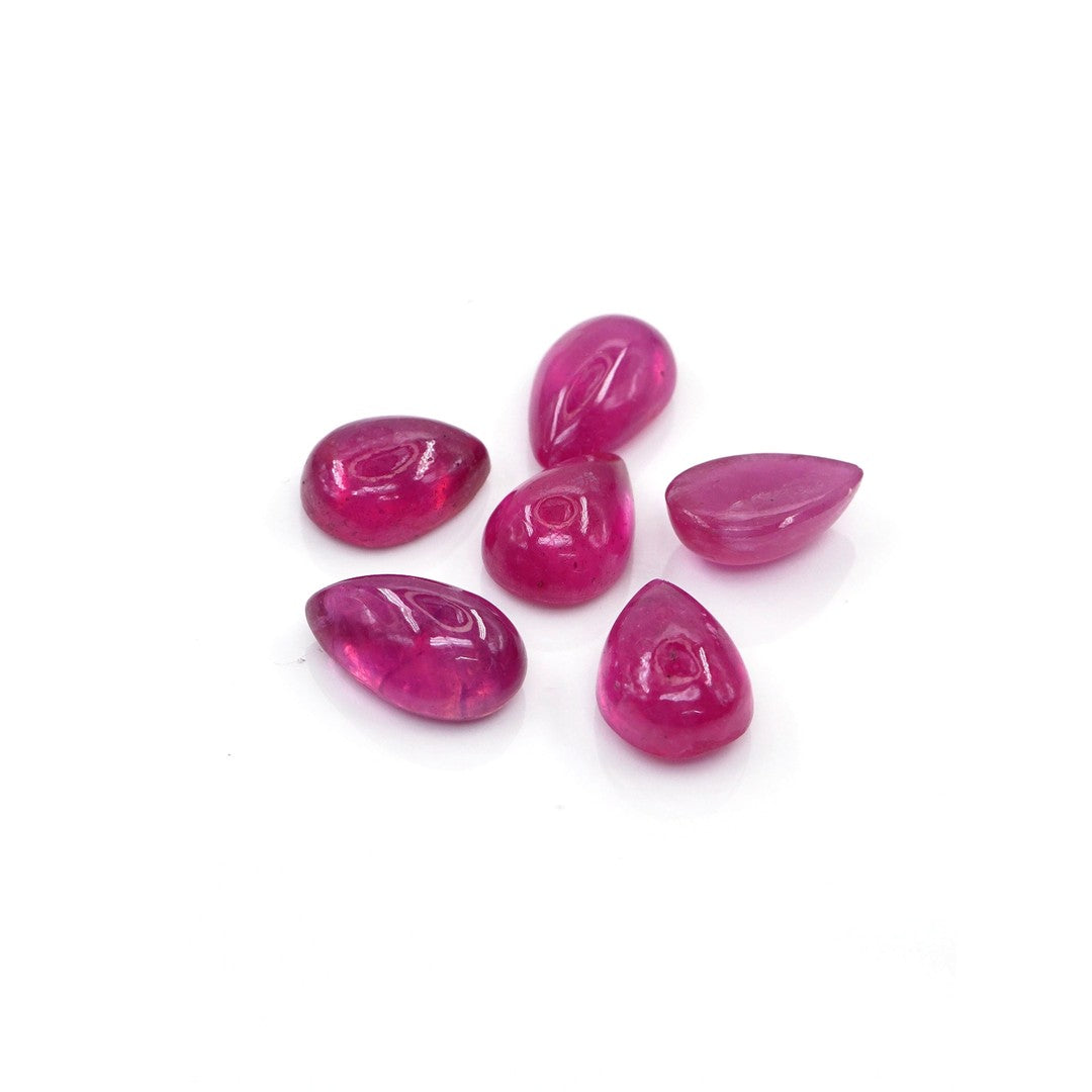 Natural Bangkok Ruby Calibrated Cabochon Pears | 9x13mm & 10x14mm