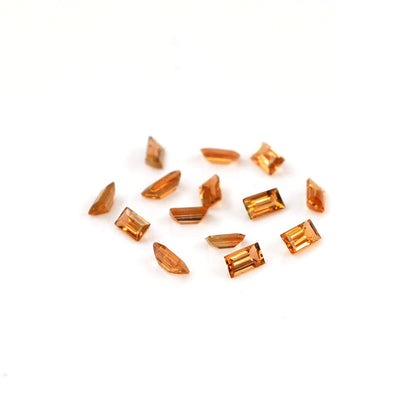 Natural Untreated Orange Sapphire Calibrated Baguettes | 1.5x3mm