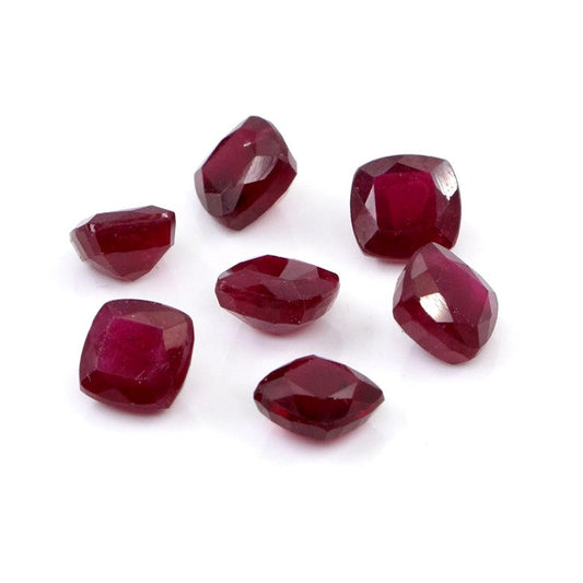 Natural Bangkok Ruby Calibrated Cushions | 6mm & 7mm