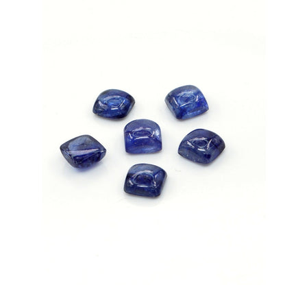 Natural Bangkok Blue Sapphire Calibrated Cabochon Squares | 5mm & 6mm