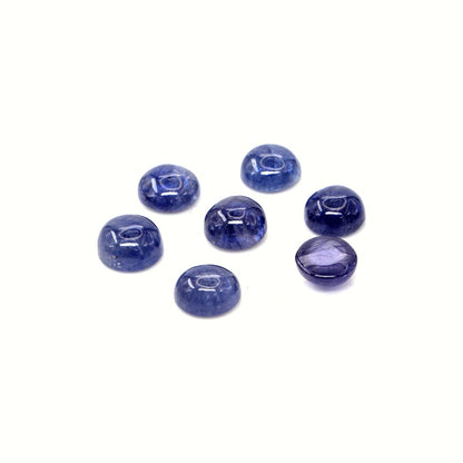 Natural Bangkok Blue Sapphire Calibrated Cabochon Rounds | 5mm & 6mm