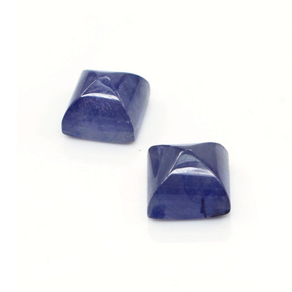 Natural Bangkok Blue Sapphire Calibrated Cabochon Squares | 9mm & 10mm