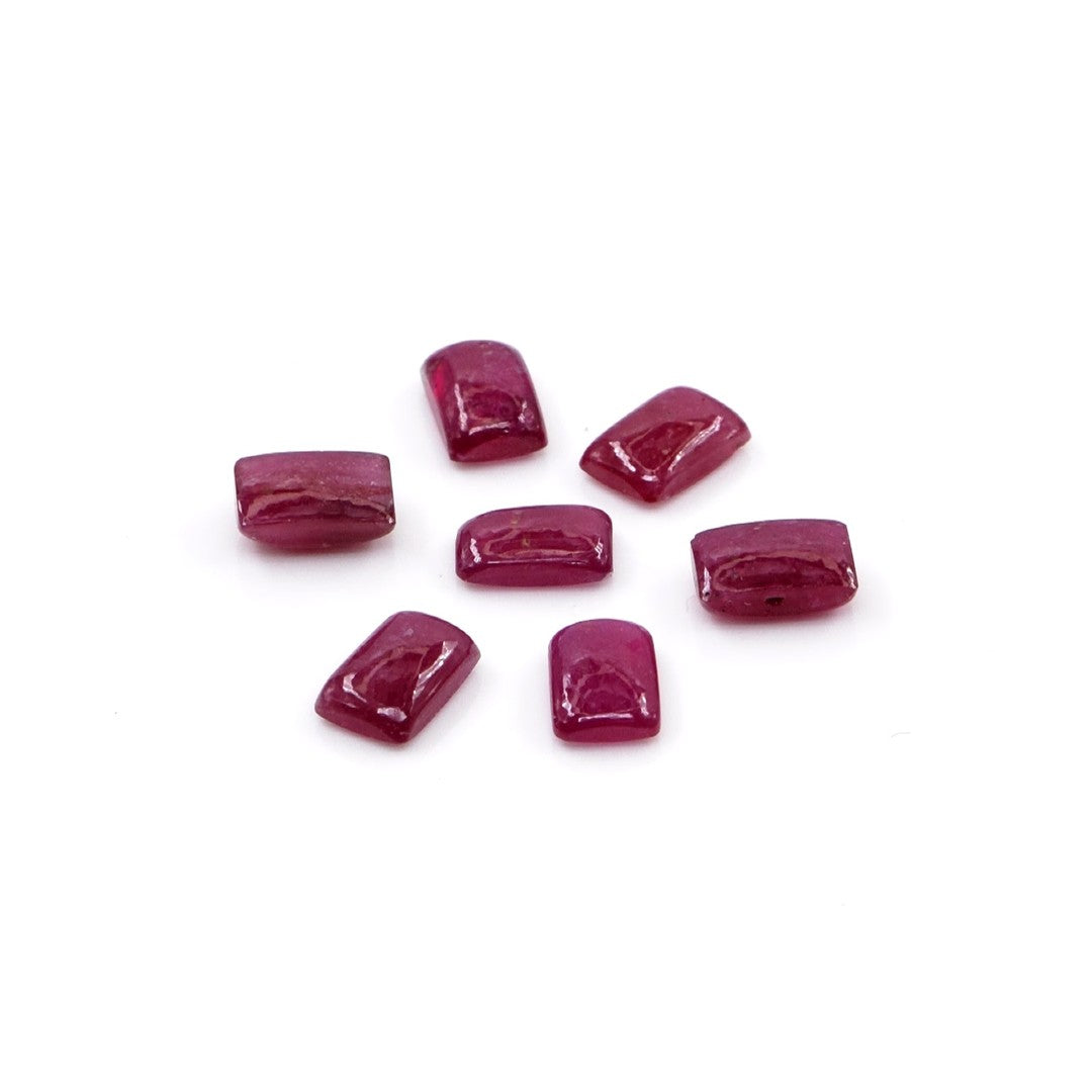 Natural Bangkok Ruby Calibrated Cabochon Long Cushions | 3x5mm & 4x6mm