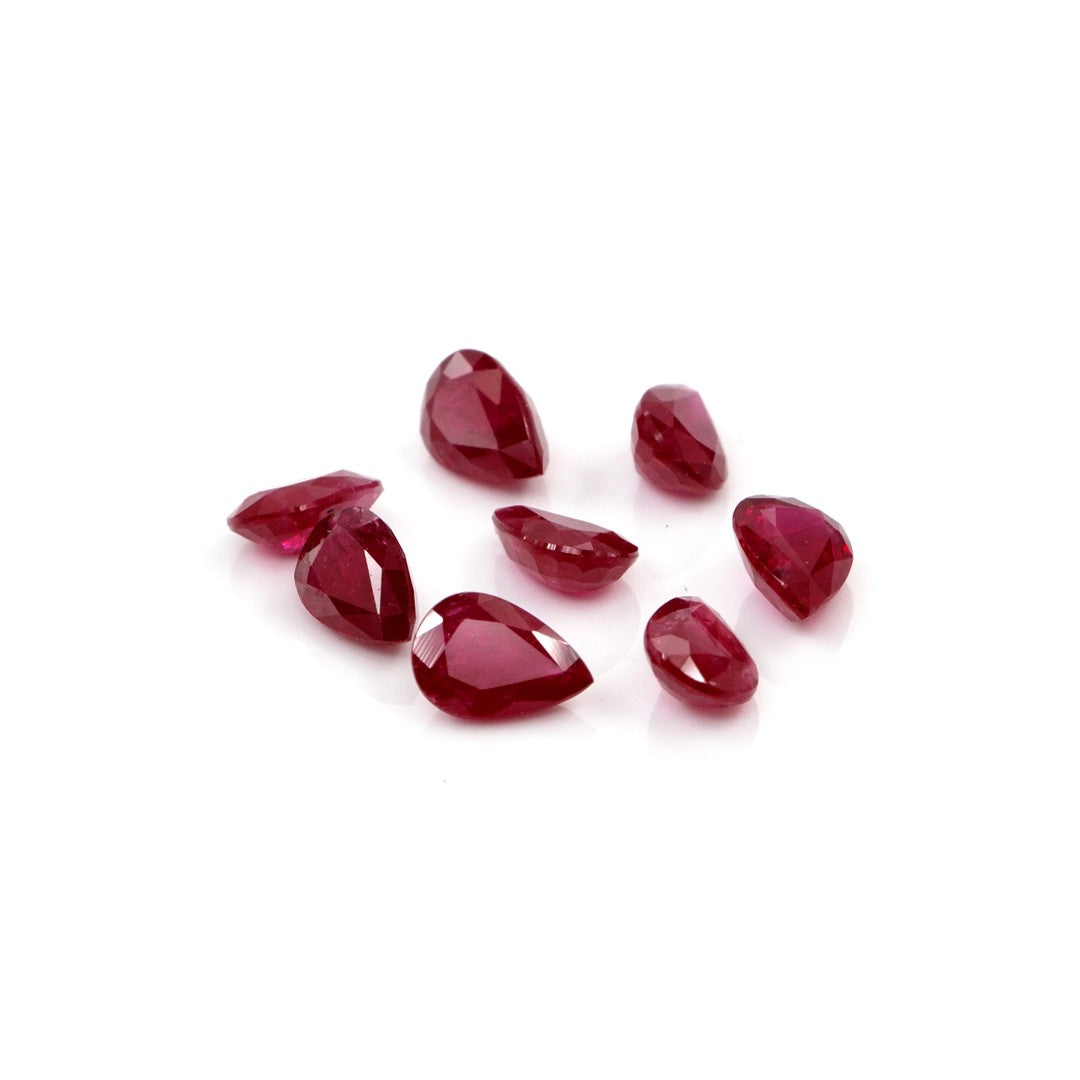 Natural Untreated Mozambique Ruby Calibrated Pears | 3x5mm & 4x6mm