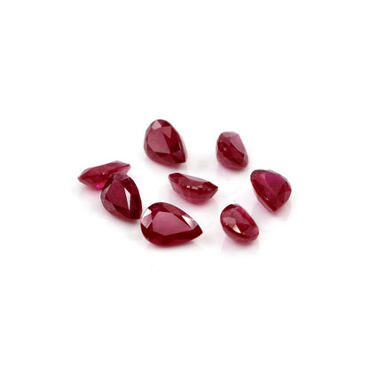 Natural Untreated Mozambique Ruby Calibrated Pears | 3x5mm & 4x6mm