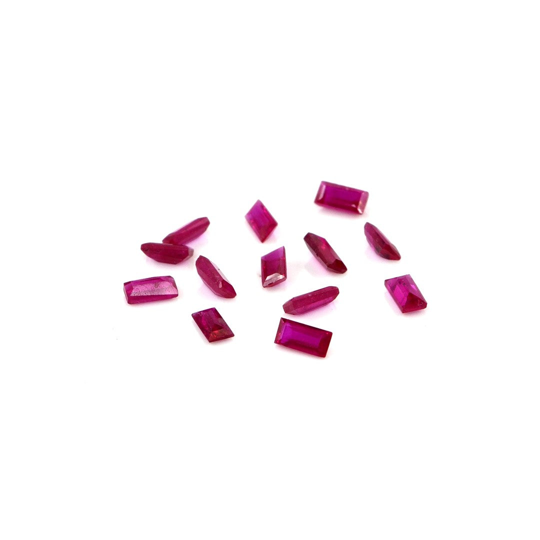 Natural Untreated Mozambique Ruby Calibrated Baguettes | 1.5x3mm & 2x4mm