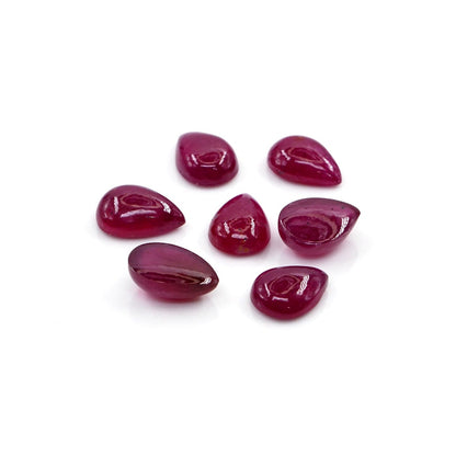 Natural Bangkok Ruby Calibrated Cabochon Pears | 7x9mm & 8x10mm