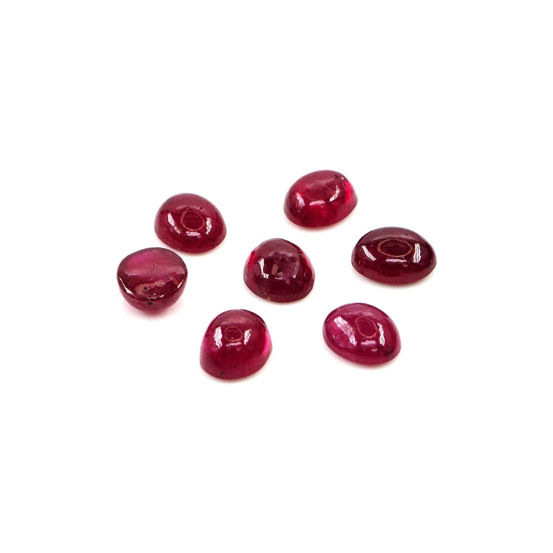 Natural Bangkok Ruby Calibrated Cabochon Ovals | 3x4mm & 4x5mm