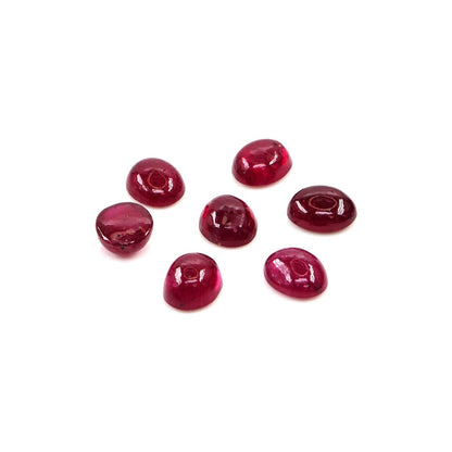 Natural Bangkok Ruby Calibrated Cabochon Ovals | 3x4mm & 4x5mm