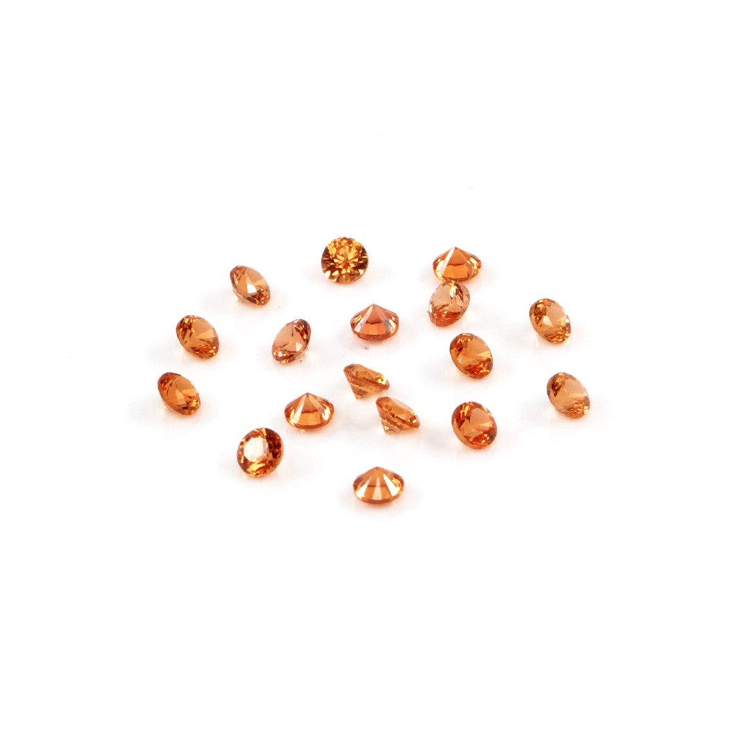 Natural Untreated Orange Sapphire Calibrated Rounds | 2mm & 2.5mm
