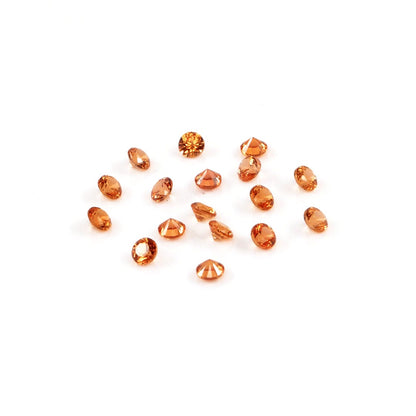 Natural Untreated Orange Sapphire Calibrated Rounds | 2mm & 2.5mm