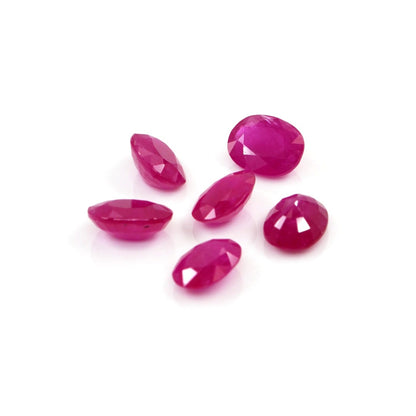 Natural Untreated Mozambique Ruby Calibrated Ovals | 5x8mm & 6x9mm