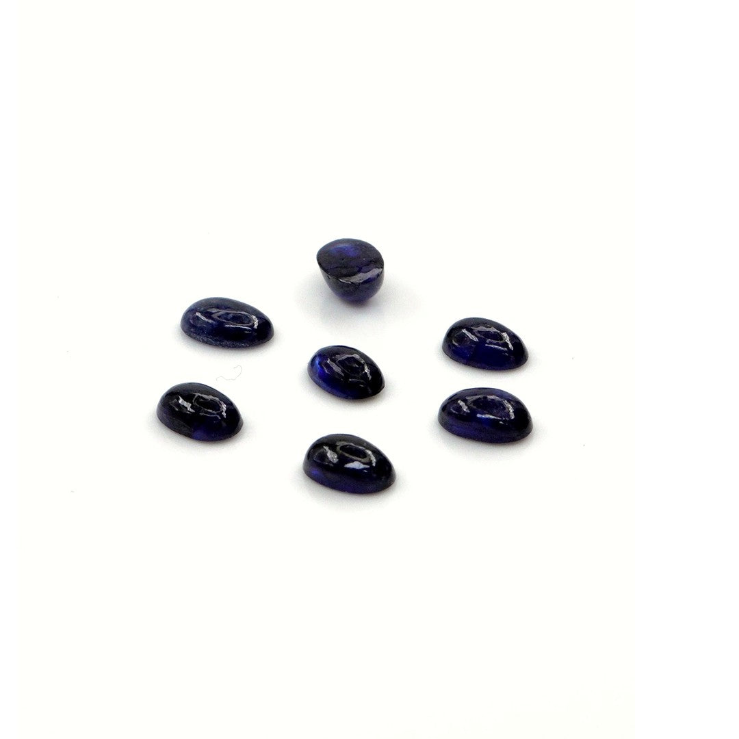 Natural Bangkok Blue Sapphire Calibrated Cabochon Ovals | 3x5mm & 4x6mm