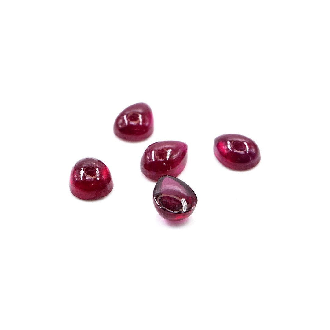 Natural Bangkok Ruby Calibrated Cabochon Pears | 5x7mm & 6x8mm