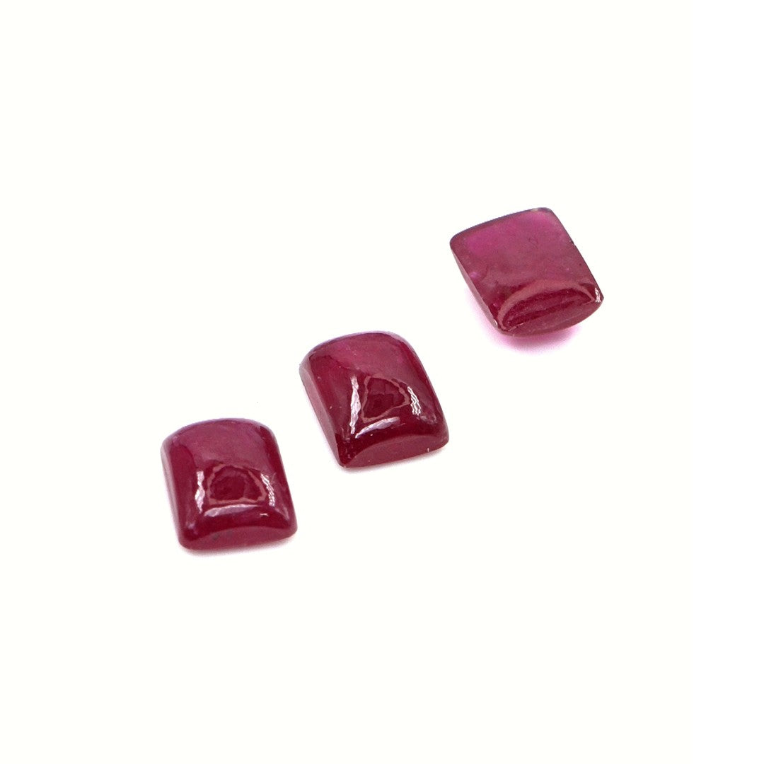 Natural Bangkok Ruby Calibrated Cabochon Long Cushions | 5x7mm & 6x8mm