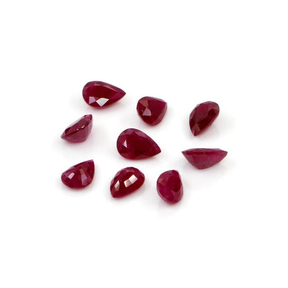 Natural Untreated Mozambique Ruby Calibrated Pears | 3x5mm & 4x6mm