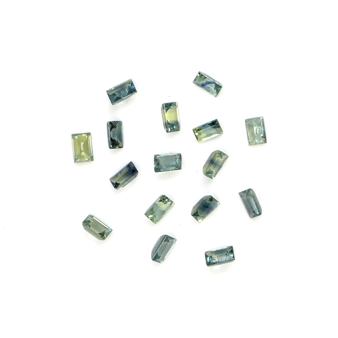 Natural Untreated Teal Sapphire Calibrated Baguettes | 2x3mm & 2.5x3.5mm