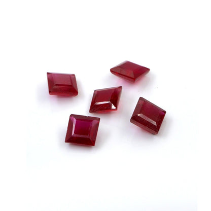 Natural Bangkok Ruby Calibrated Squares | 10mm & 11mm