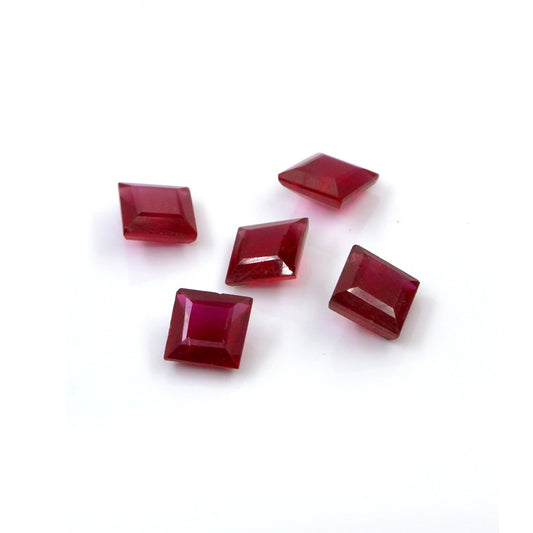 Natural Bangkok Ruby Calibrated Squares | 10mm & 11mm