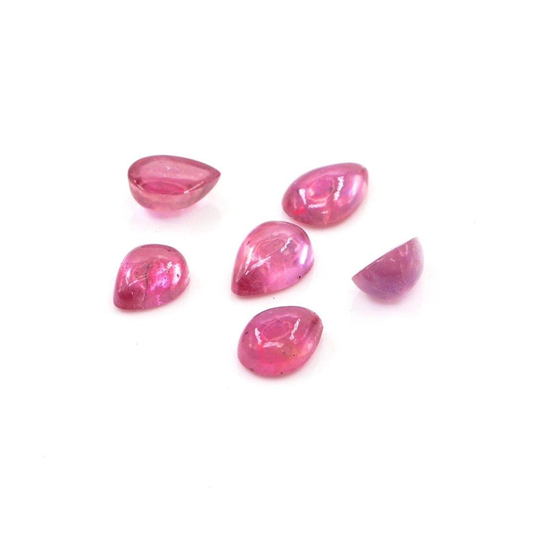 Natural Bangkok Ruby Calibrated Cabochon Pears | 5x7mm & 6x8mm