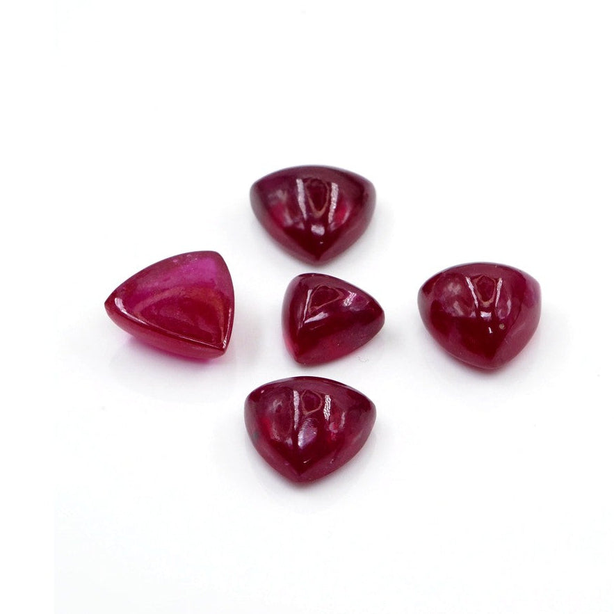 Natural Bangkok Ruby Calibrated Cabochon Trillions | 5mm & 6mm