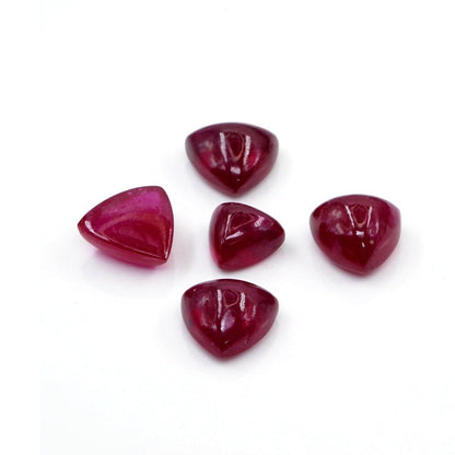 Natural Bangkok Ruby Calibrated Cabochon Trillions | 5mm & 6mm