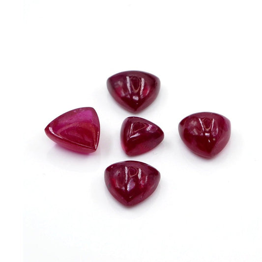 Natural Bangkok Ruby Calibrated Cabochon Trillions | 5mm & 6mm