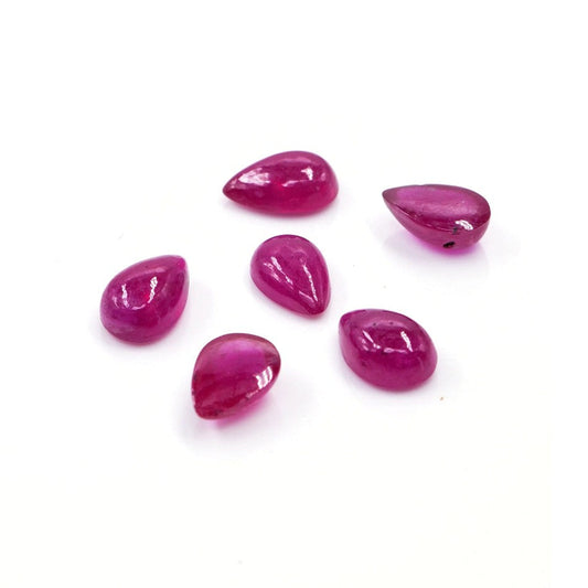 Natural Bangkok Ruby Calibrated Cabochon Pears | 5x7mm & 6x8mm