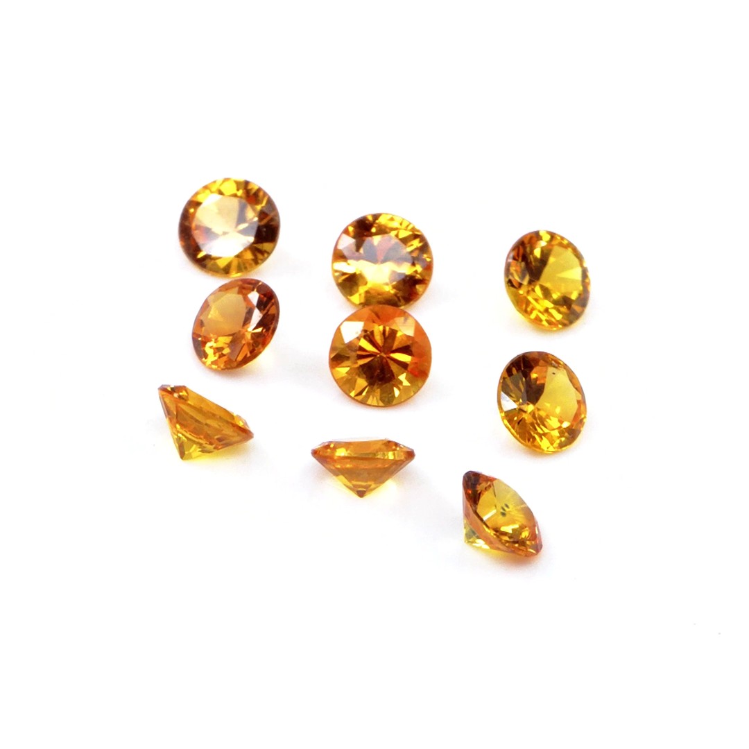 Natural Untreated Orange Sapphire Calibrated Rounds | 3mm & 3.5mm